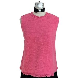 Frances Valentine Pink Tweed Top Size XL